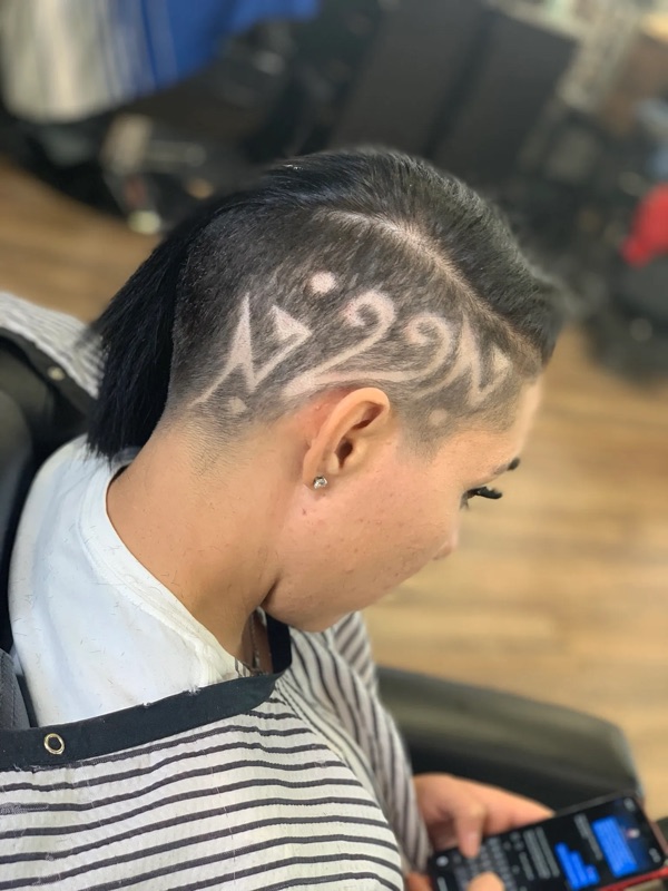 Undercut with swirl freestyle design