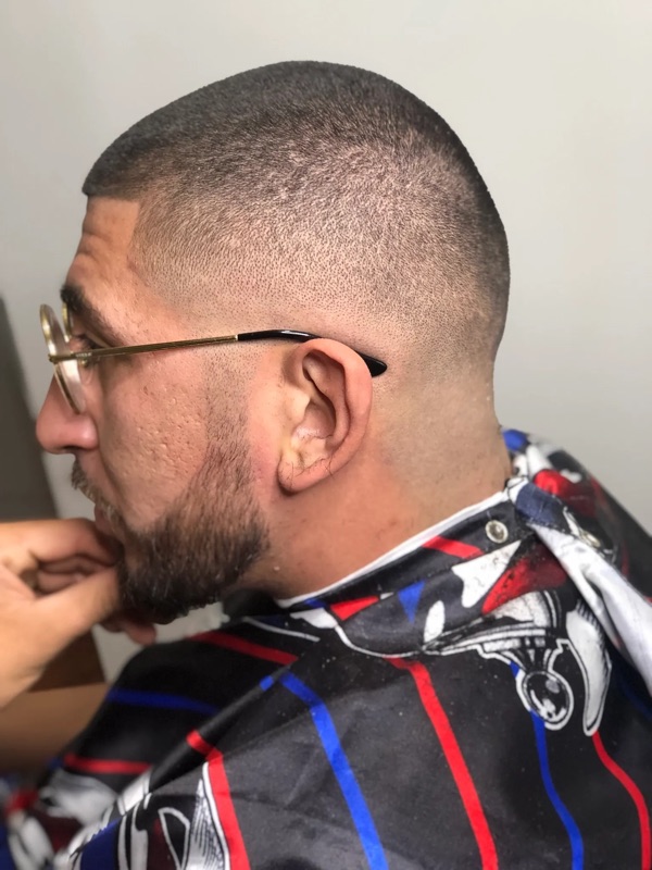 High and tight with beard line-up